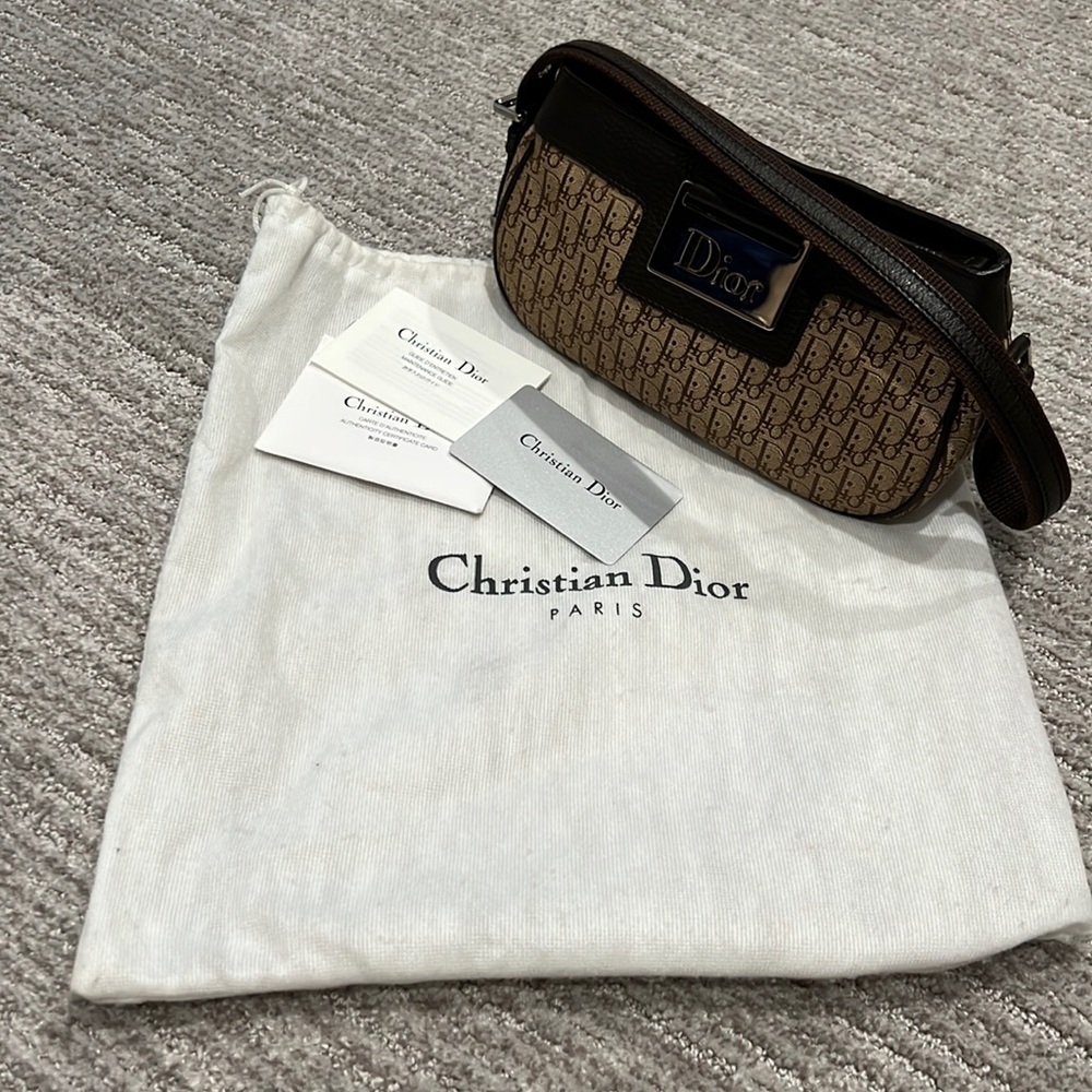 Preloved authentic Dior monogram pochette